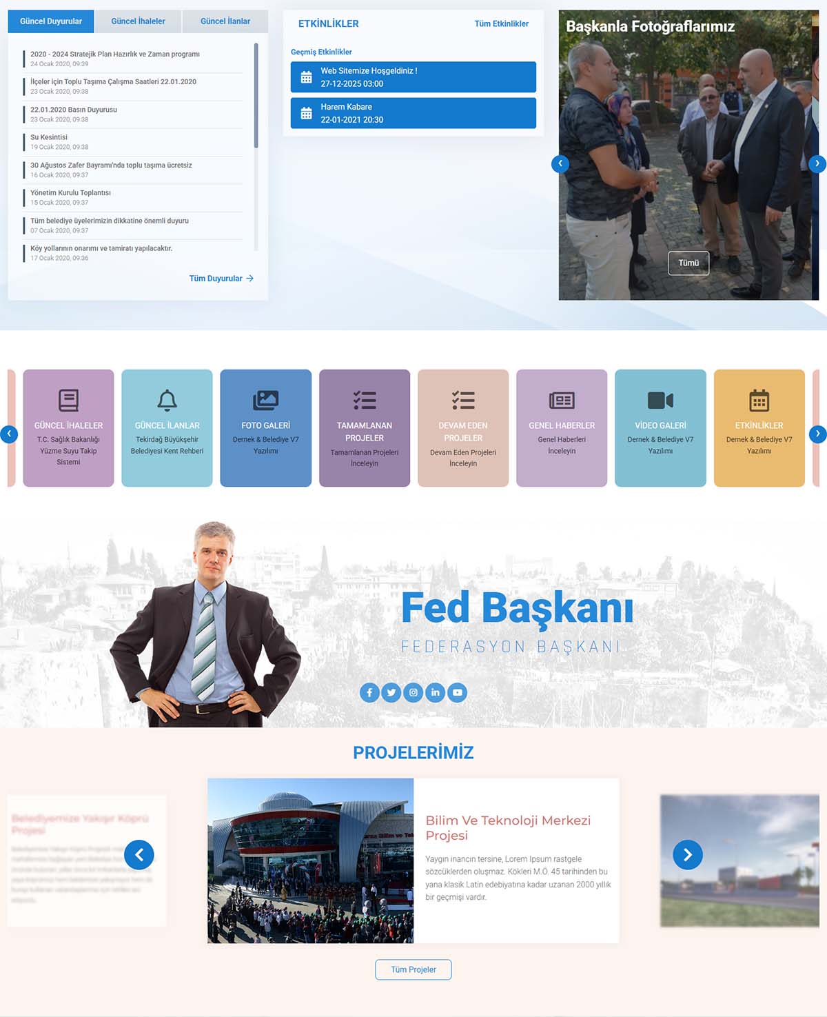 Belediye Dernek Şehir Tanıtım Web Sitesi